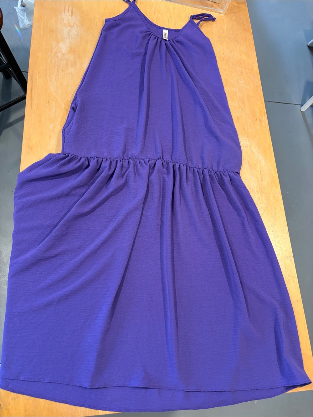 Sleeveless Purple Tiered Summer Dress with Adjustable Straps